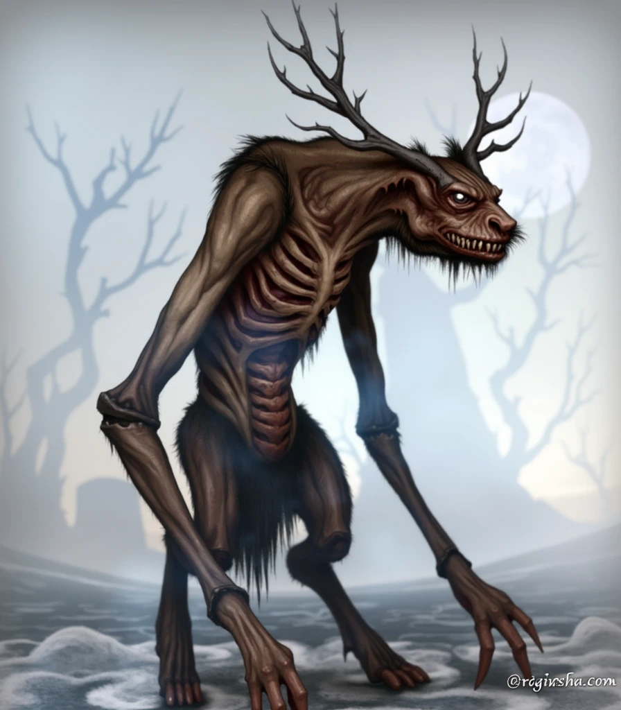 Humanoid monster,The limbs are slender,bizarre physique,Dry and thin body