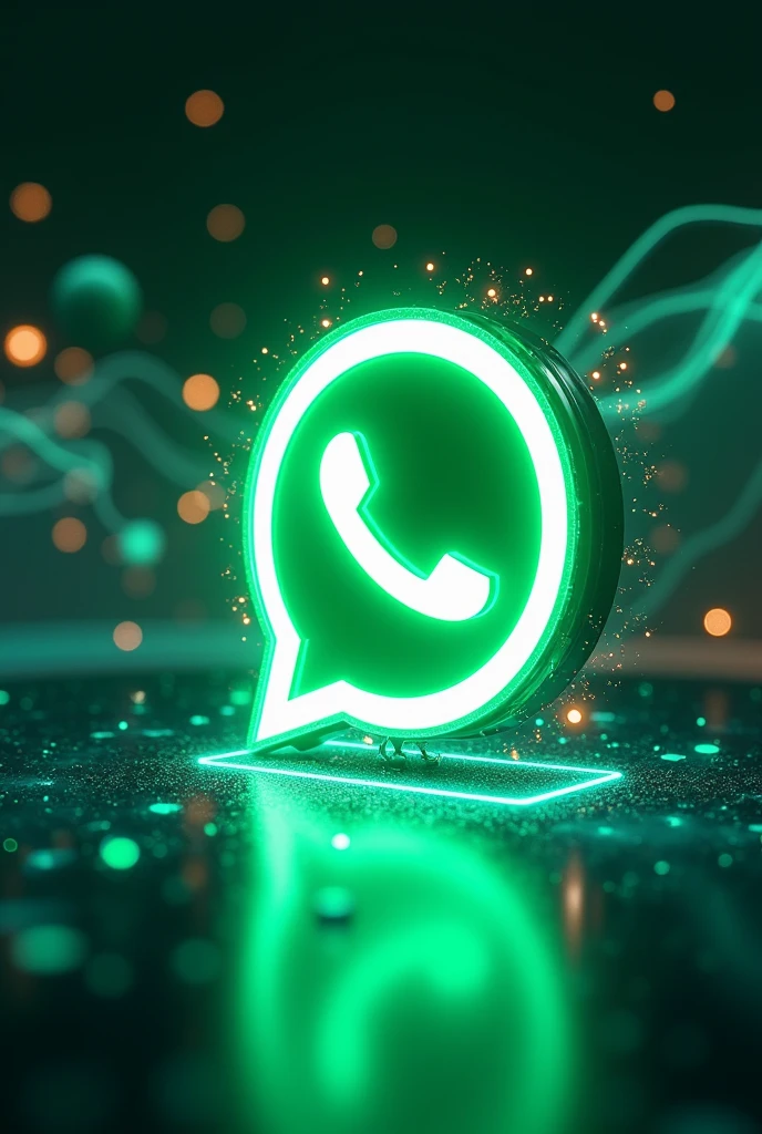 Title: WhatsApp stream plus with the illuminated 3D WhatsApp logo 