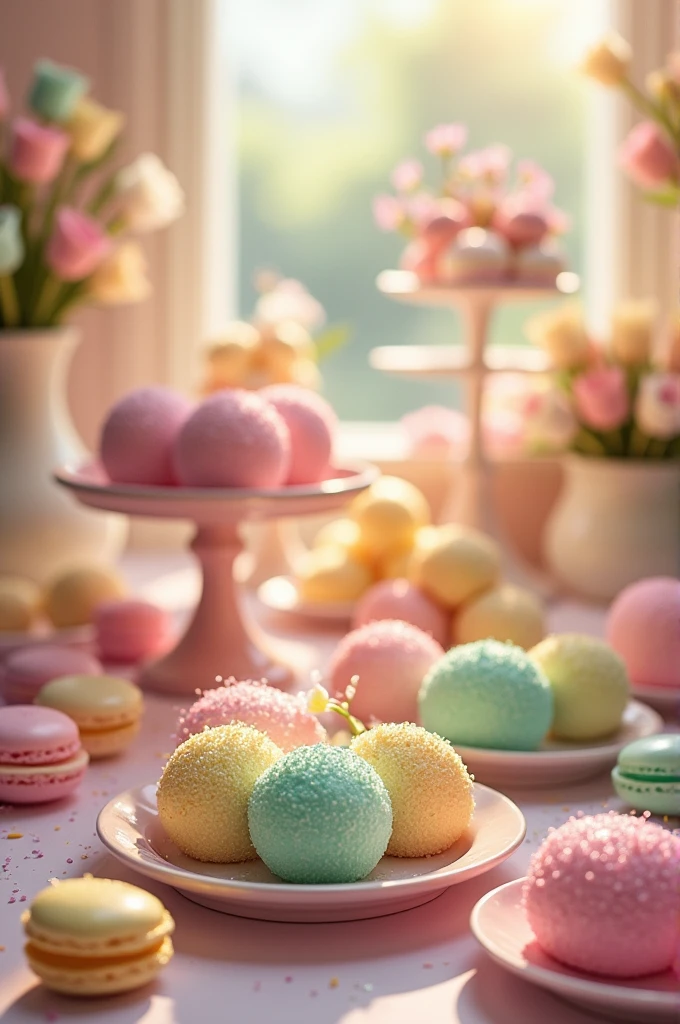 Fluffy brigadeiro with pastel colors