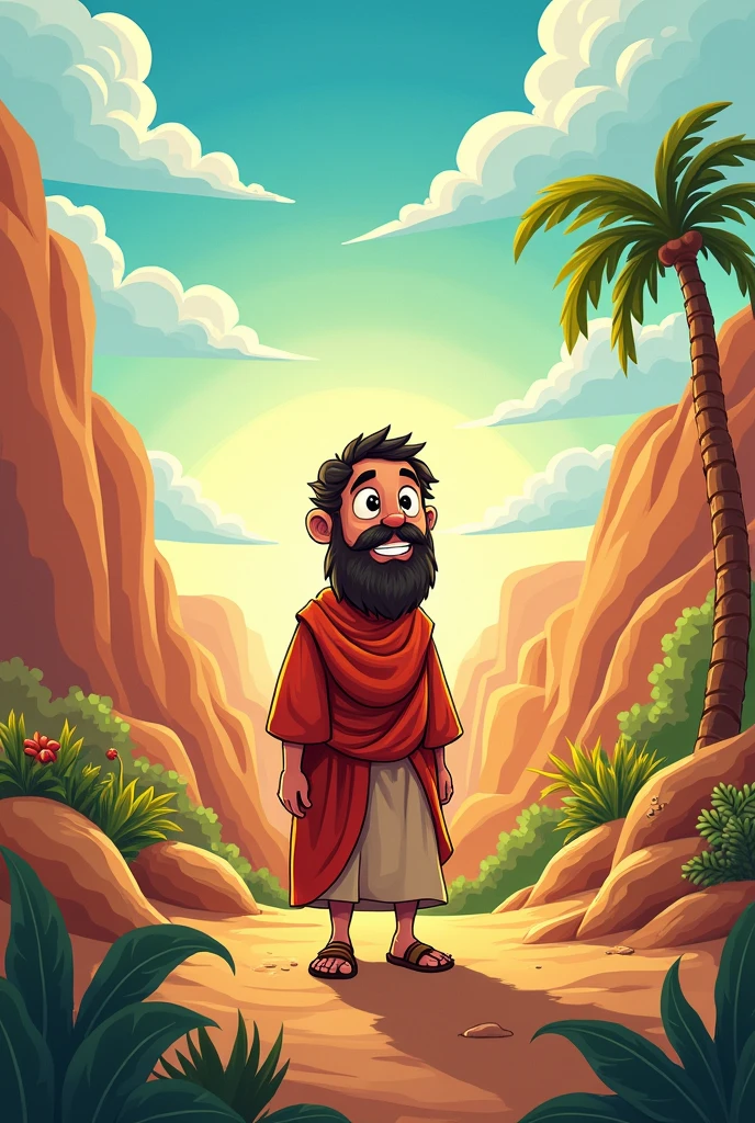 Cartoon about Job and his obedience to God