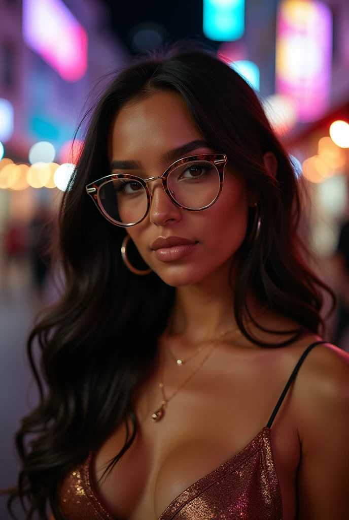 Singer Lauren Jauregui wearing thin-framed glasses