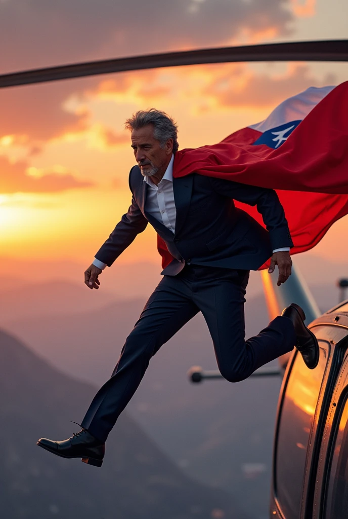 Ask Sebastian Piñera (former president of Chile) heroically jumping out of the helicopter