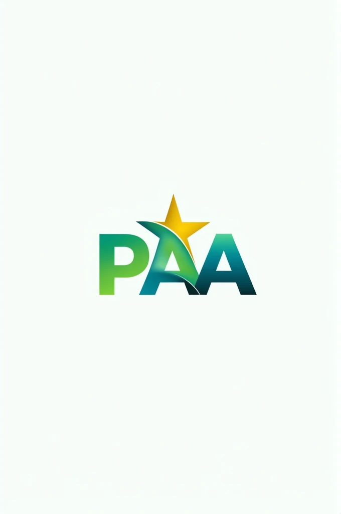 Generate logo with the name of PAA using star symbol green and blue theme