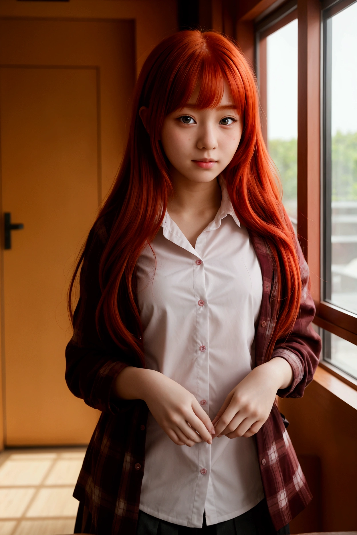 red-haired student girl 