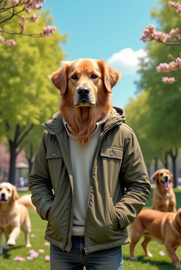 A man having dog face