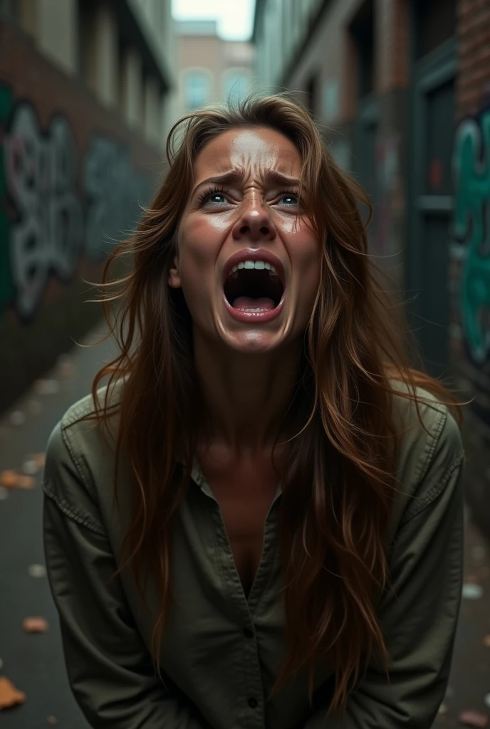 Make the same girl crying and shouting must look like a real human