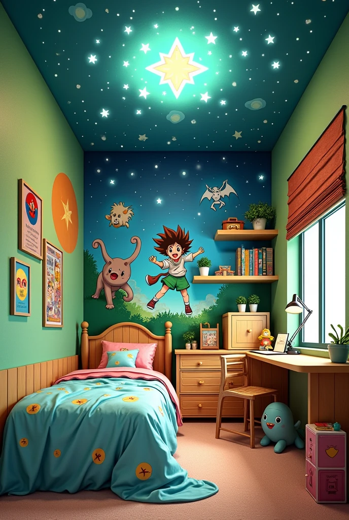 create a CHILDREN'S room with the YU YU HAKUSHO theme