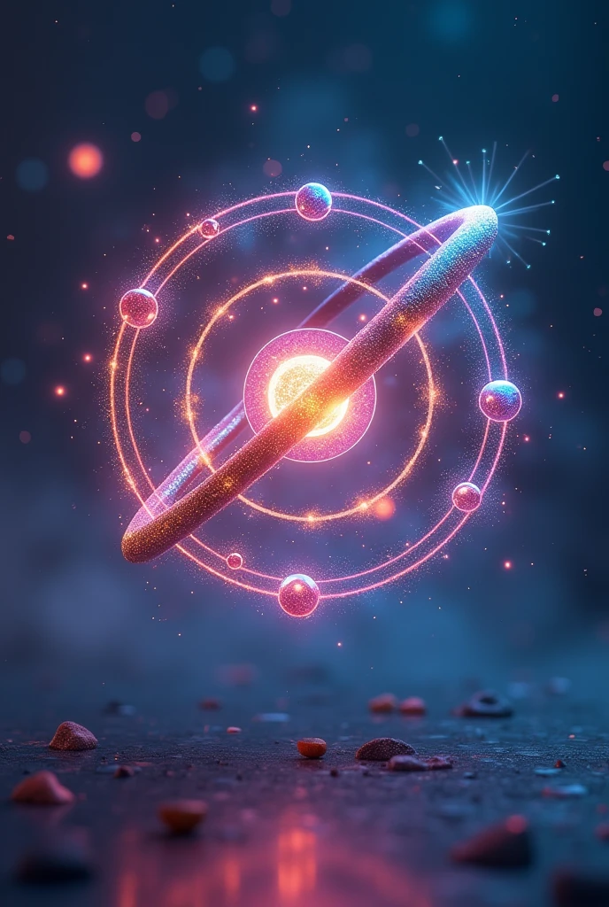 {
"size": "1024x1024",
"prompt": "Electron, depicted with a sleek, energetic appearance, creates a colorful diagram in the air showing atoms with their electron layers. The diagram features concentric circles around a central nucleus, illustrating the electron layers. The background emphasizes Electron's role in visualizing and explaining atomic structure."
}