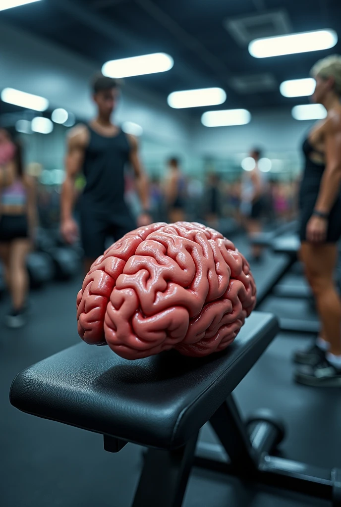 A brain that looks real, not cartoonish, at the gym