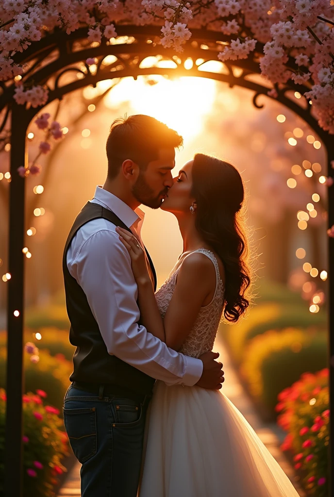 Kiss couple image in beautiful places