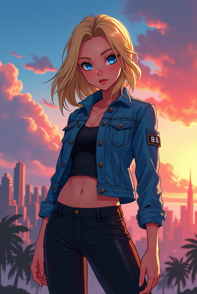 8k, ultra high definition, , Android 18 from the anime 