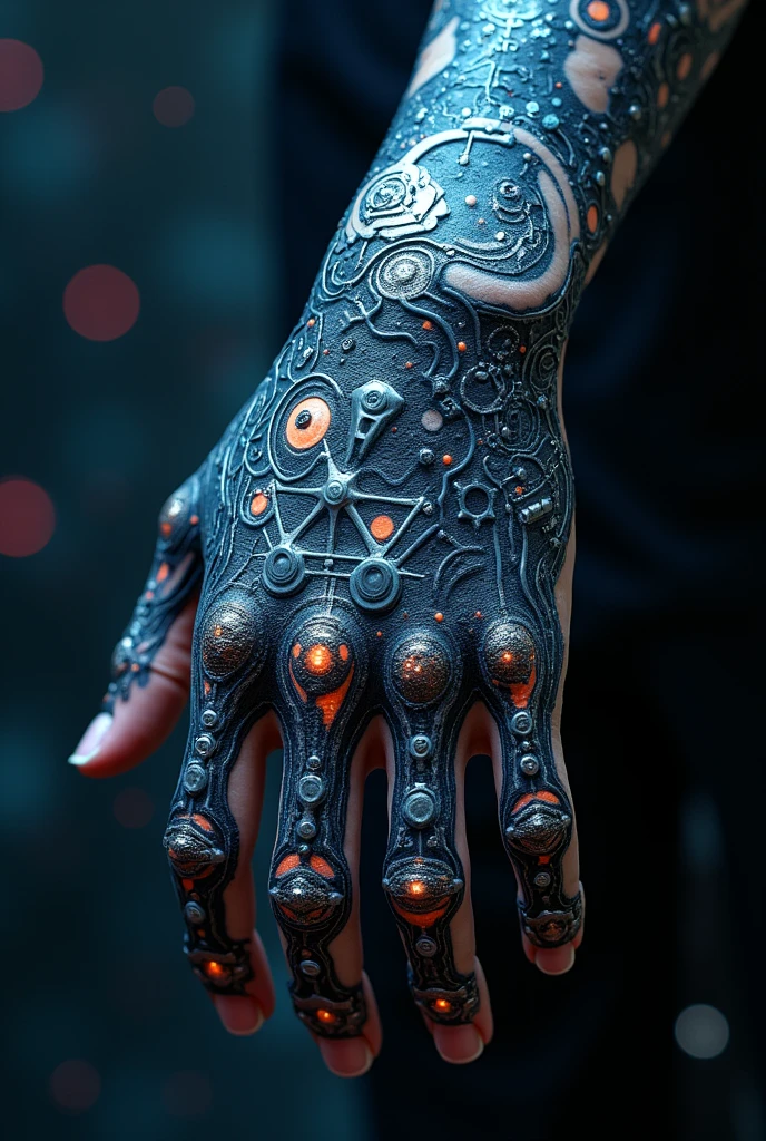 a biomechanic hand tattoo