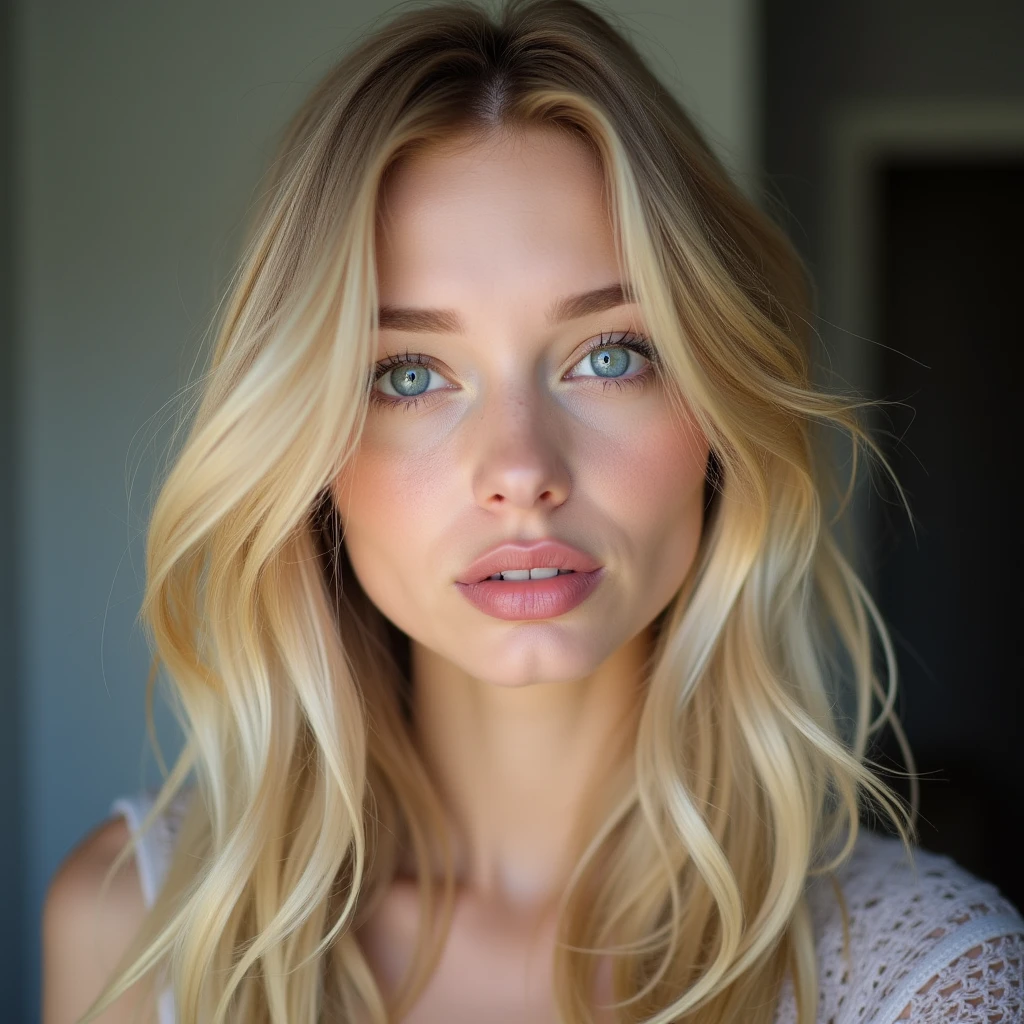 blonde with blue eyes