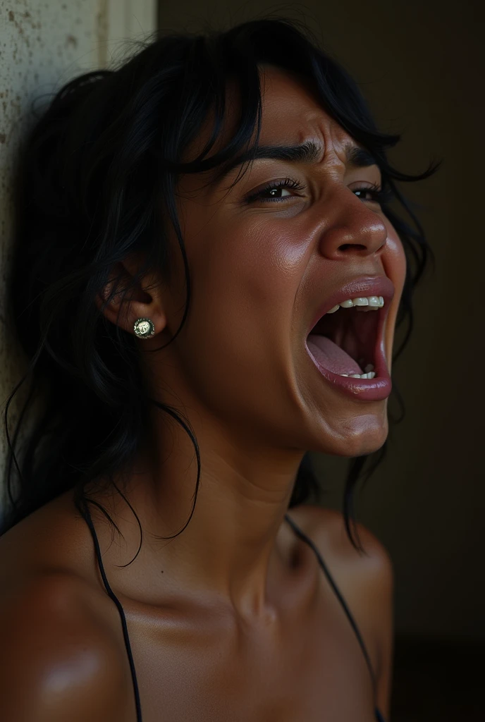 Dua Lipa, scared face, crying, all fours, cock penetration, black man, sweaty
