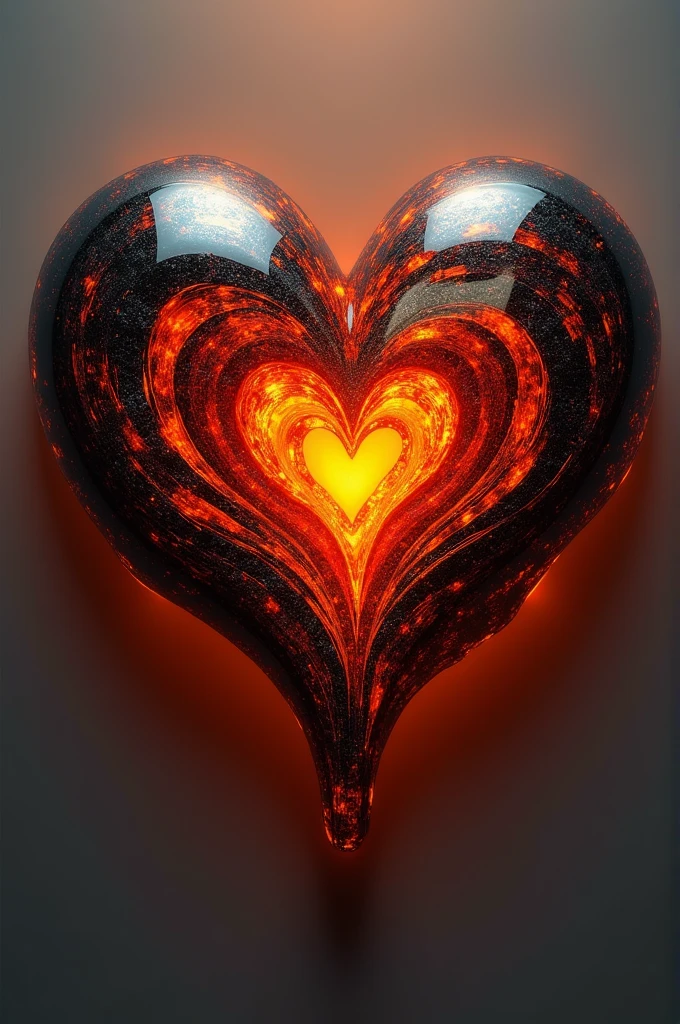 Make a really pretty heart in black and orange