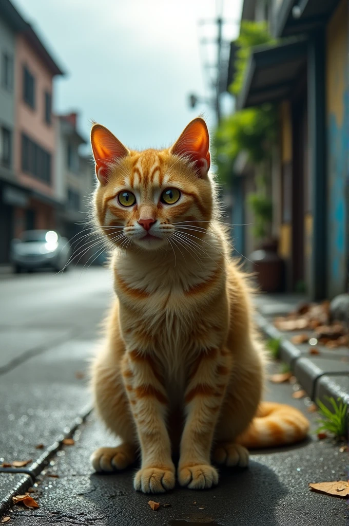 A poor yellow cat 