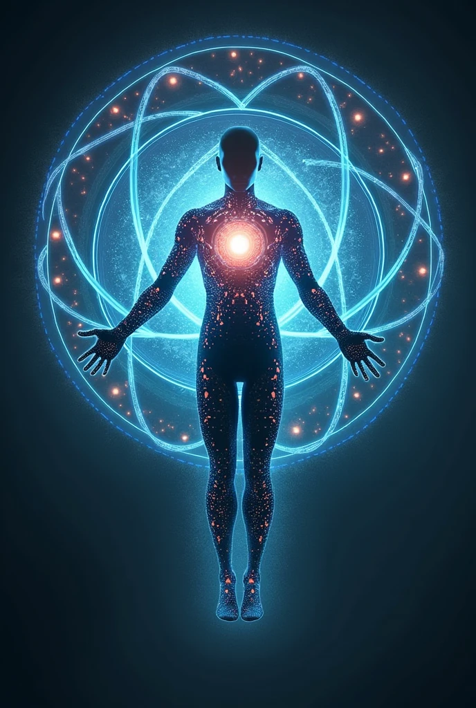 {
"size": "1024x1024",
"prompt": "A futuristic and sleek superhero named Electron is shown with an energetic and vibrant appearance, wearing a suit with glowing circuitry patterns. He is levitating in mid-air, using his hands to create a bright, holographic diagram that illustrates atoms with their electron layers. The diagram consists of concentric circles around a glowing central nucleus, with small orbs representing electrons orbiting in precise layers. The background is dark and slightly blurred, drawing attention to Electron and his colorful, detailed visualization of atomic structure, emphasizing his role as an educator and master of energy."
}