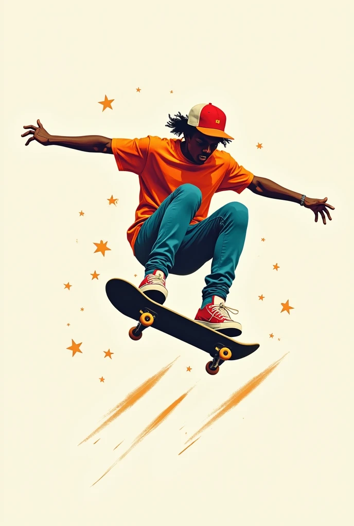 (imageio: skateboarder) (background: offwhite) (styled: vector)