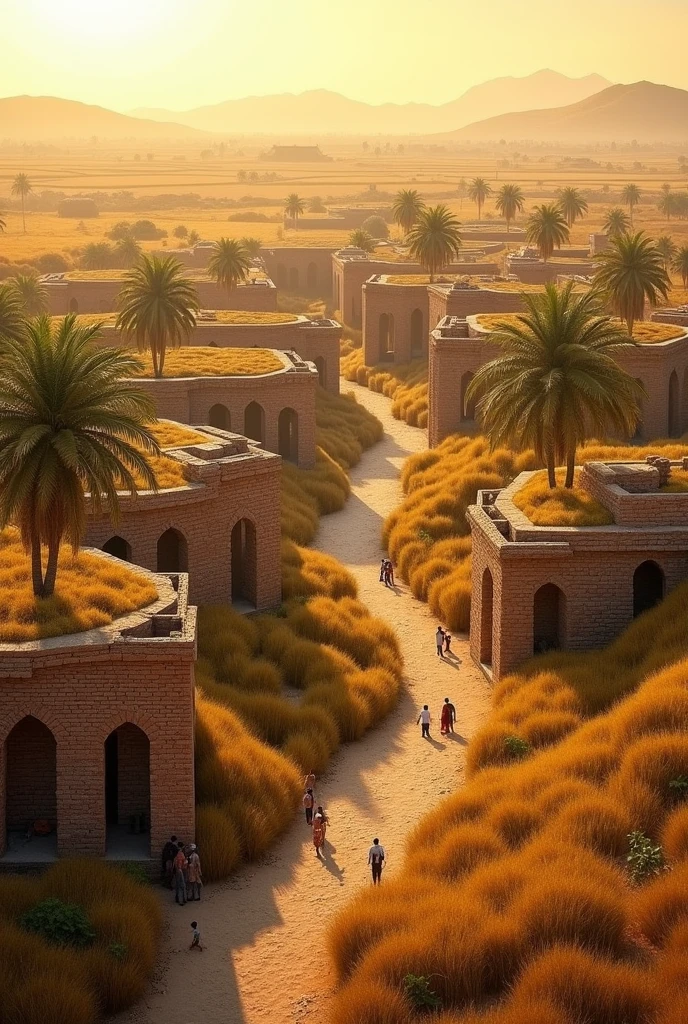 Picture of Mohen Jo Daro showing intellectual and scientific progress with rural landscape