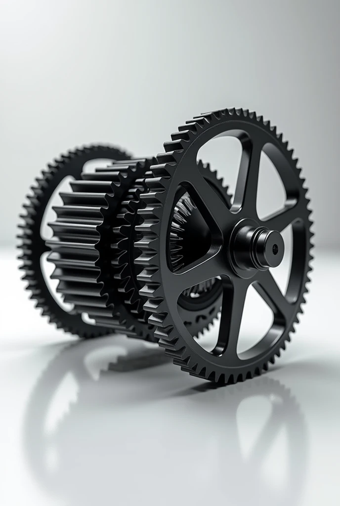 Design a compact gearbox for a small electric car using 10 *775 motors arranged to drive a large gear (12 cm, 58 teeth). This gear drives a small gear (2 cm, 10 teeth) connected to the car's axle (6-inch wheels). Ensure the gearbox is sturdy, lightweight, and capable of achieving 60 km/h with a 50 kg load. Emphasize durability, efficiency, and a modern aesthetic