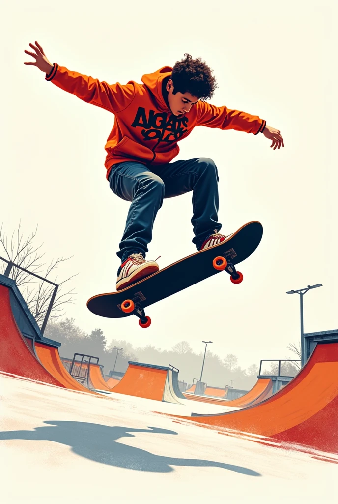 (imageio: skateboarder) (background: offwhite) (styled: vector)