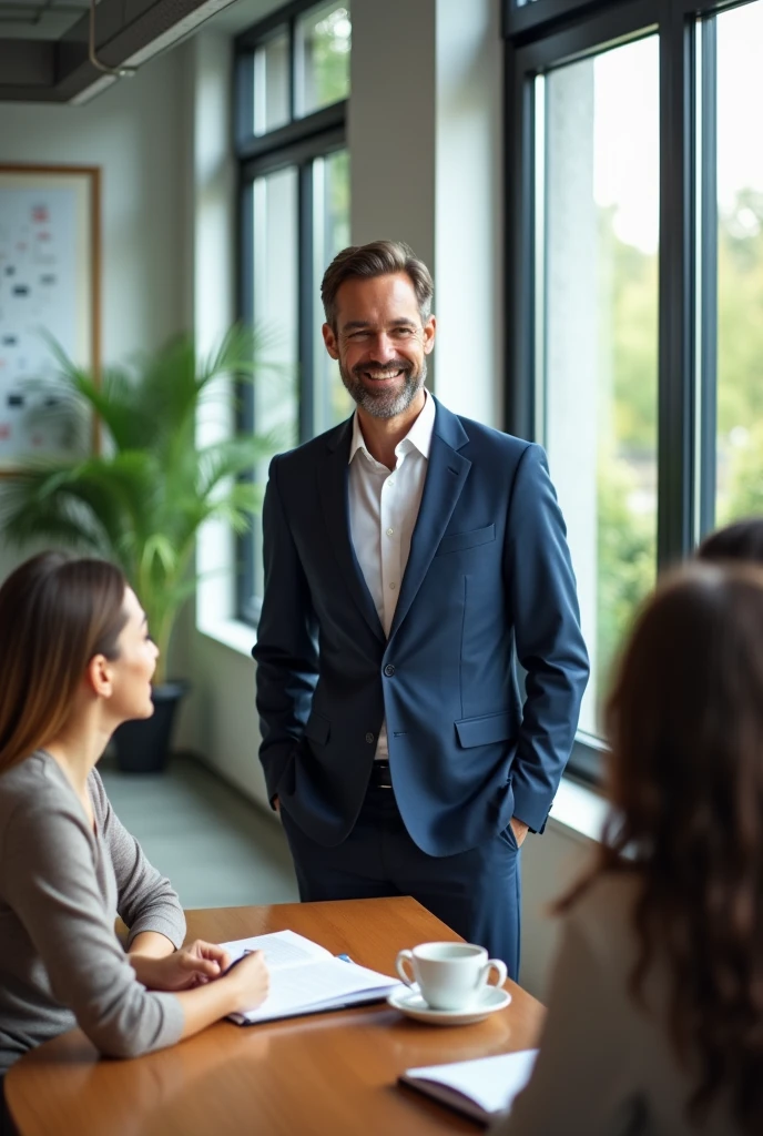 A CEO of company humbly handling his employees
In office