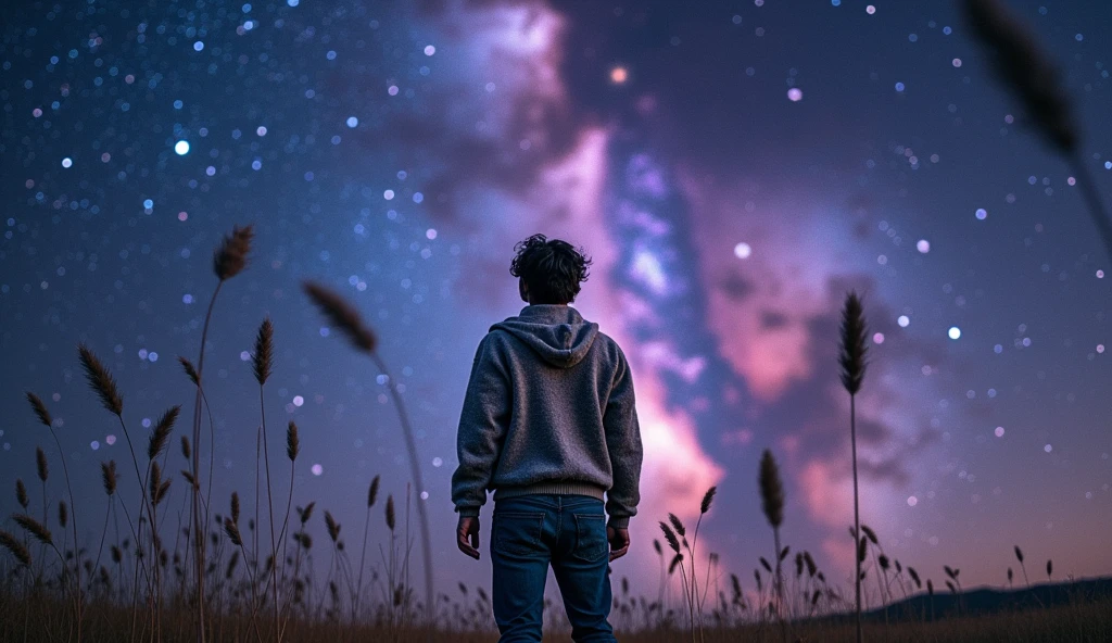 An image of a man looking at space