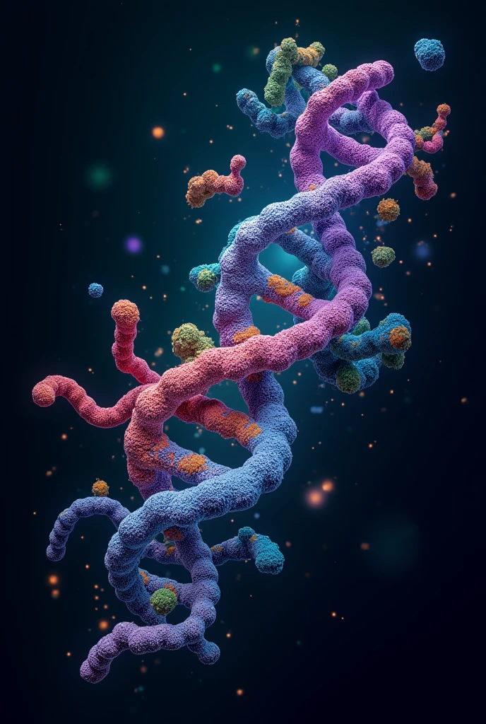 Image for a biochemistry book cover with a black background showing biomolecules