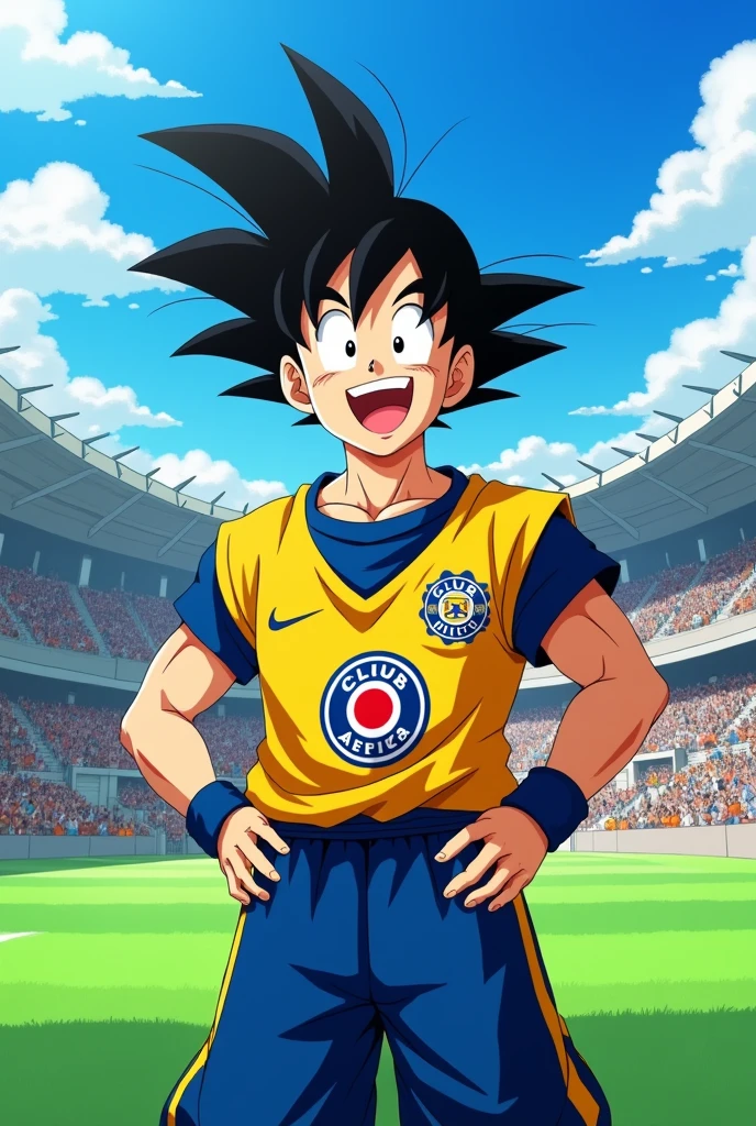 Goku wearing the shirt of Club América from Mexico