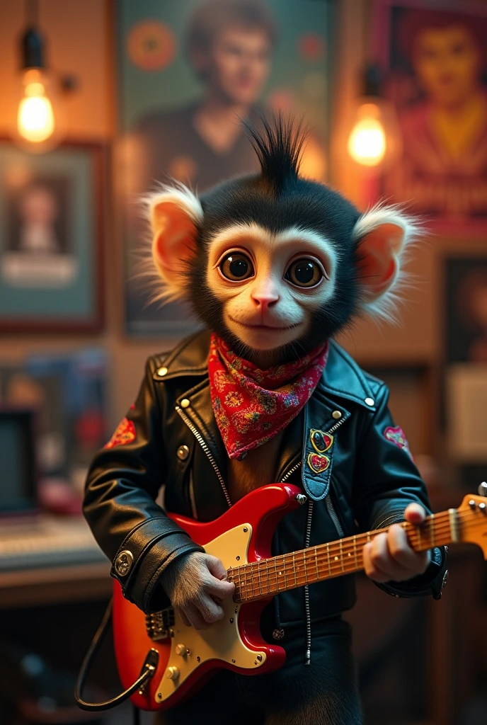 A rocker but cuddly capuchin monkey