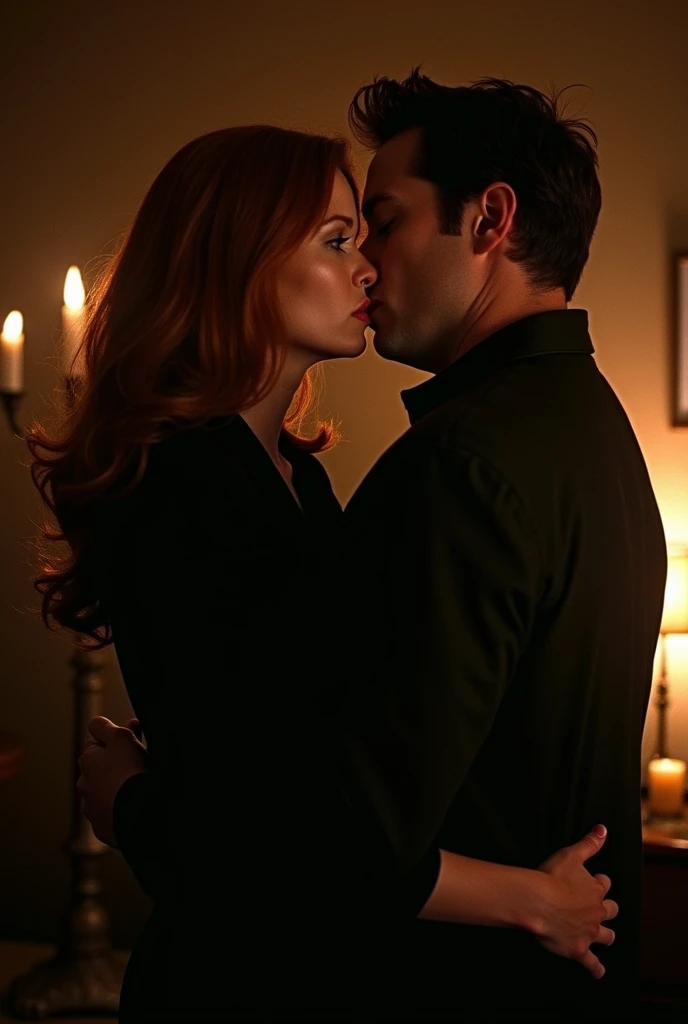 Dana scully and fox mulder kissing, x files, 