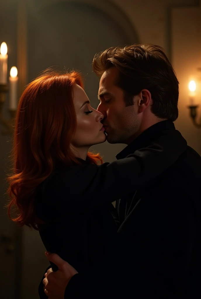 Dana scully and fox mulder kissing, x files, 