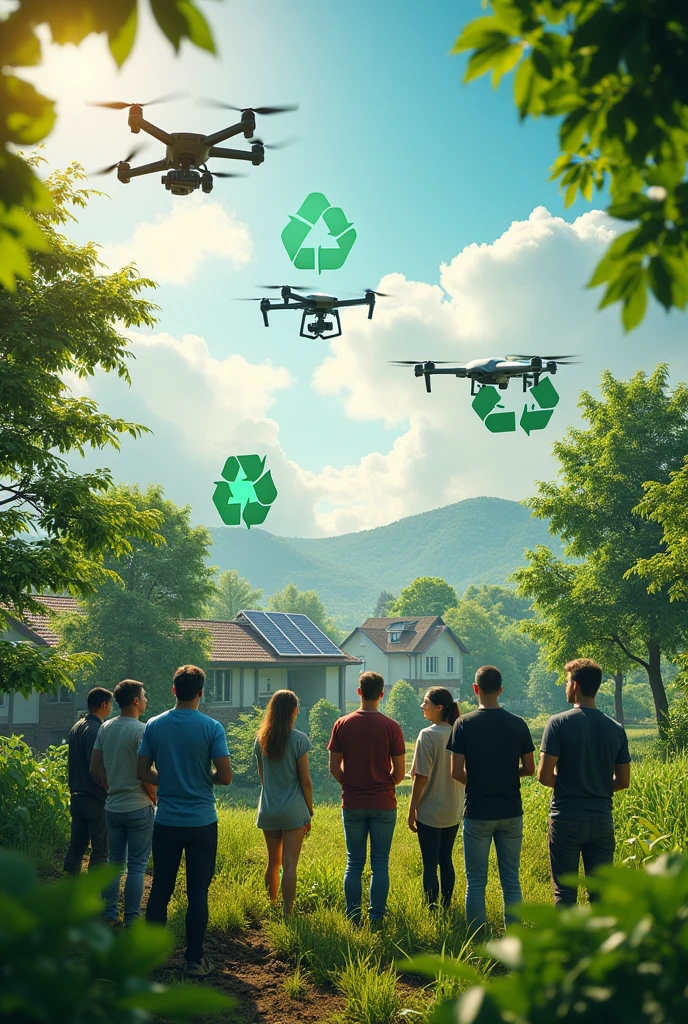 people helping to improve the environment with advanced technology