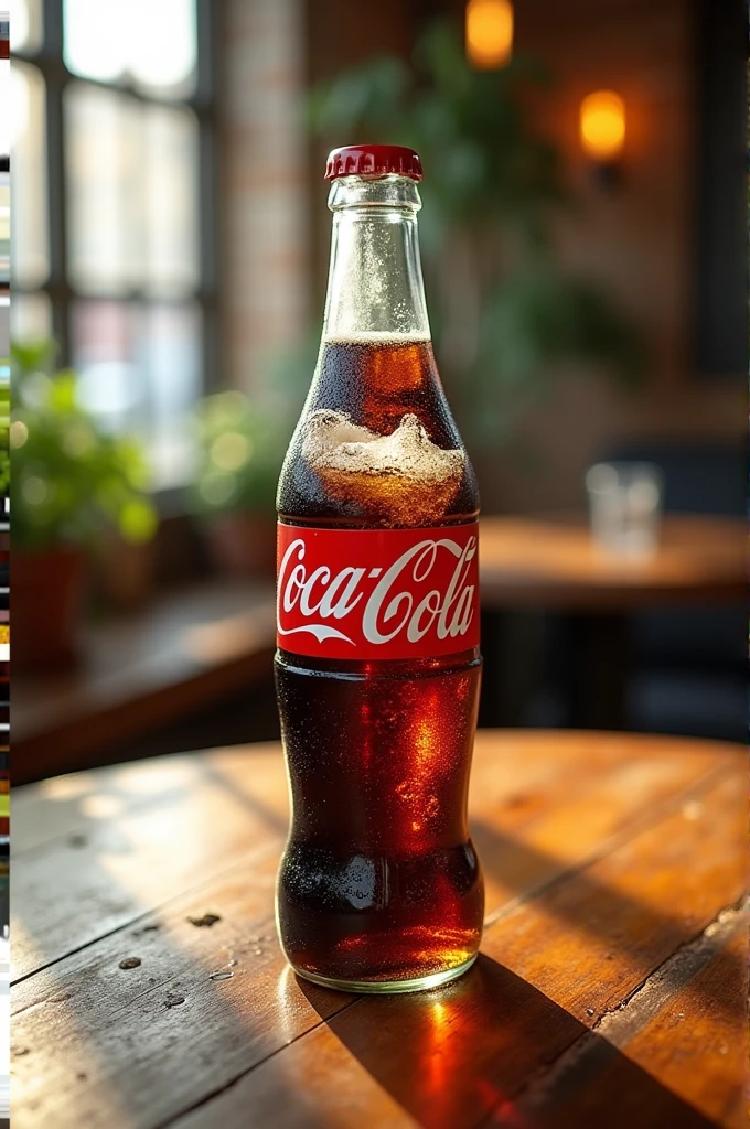 A cold Coca-Cola on the table