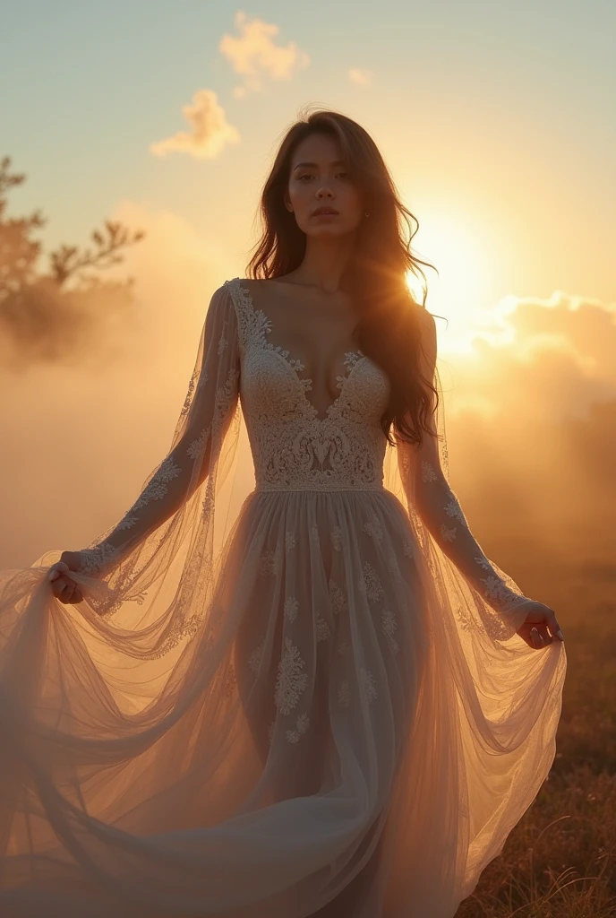 Maria Fernanda Tejerina, backlit, see through dress,