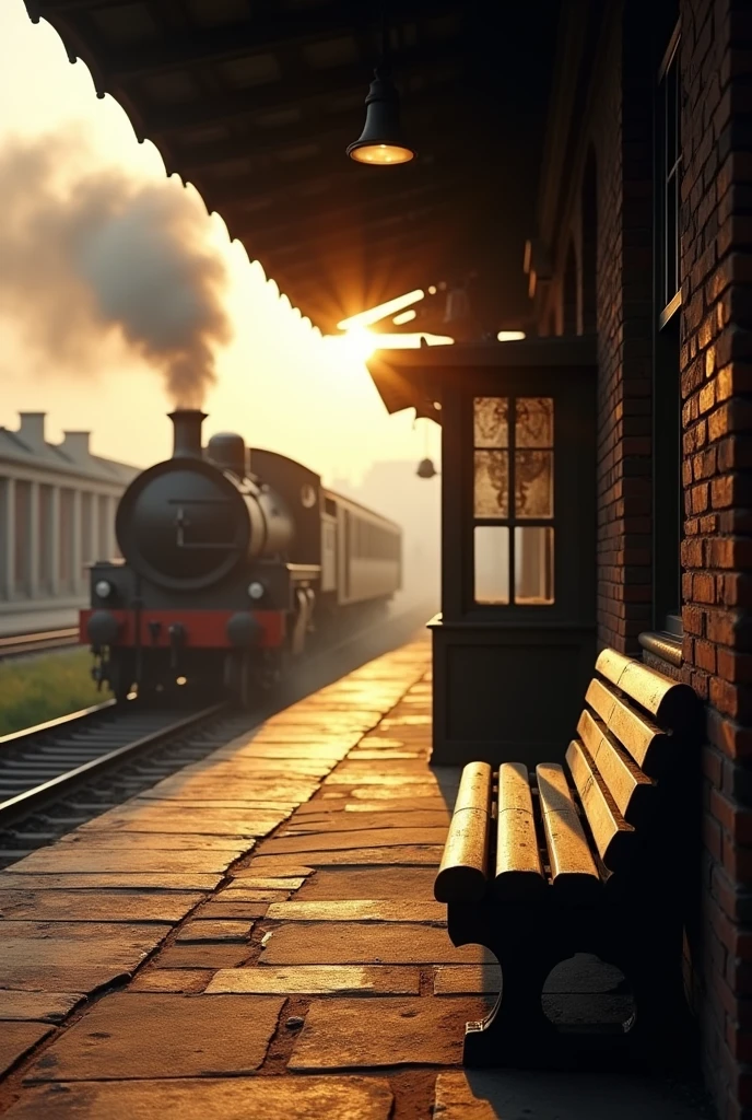 Here's a prompt to generate a hyperrealistic image in 8K with the phrase included:

"Create a hyperrealistic 8K image with cinematic quality depicting a train station in a nostalgic and reflective setting. The scene should capture an old, deserted train station, with a train about to depart or already in motion in the background. Spotlight, include an empty bench and an old signal station. Superimpose the phrase on the image with an elegant and legible typography, located in a corner or a visible space of the station. The phrase should be: 'MY GRANDMOTHER ONCE TOLD ME: "IF YOU GET THE WRONG TRAIN, GET OFF AT THE FIRST STATION, THE LATER YOU GET OFF, THE RETURN TRIP IS MORE EXPENSIVE" HE WASN'T TALKING TO ME ABOUT TRAINS'. The light should be soft, evoking a reflective and melancholic atmosphere."