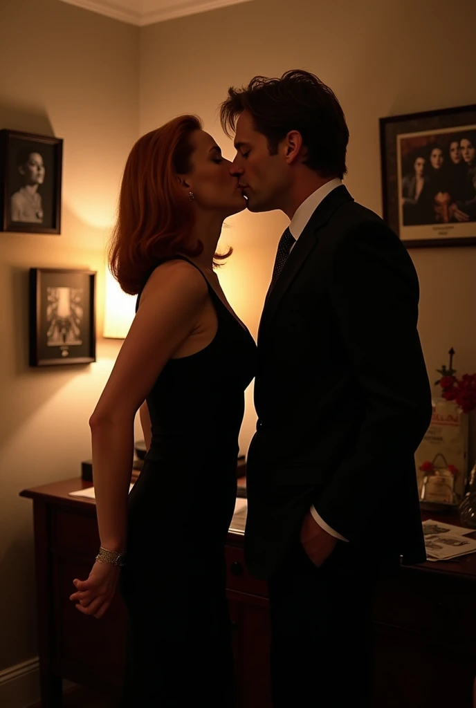 A redhead woman having sex with a little boy while his cock is inside her