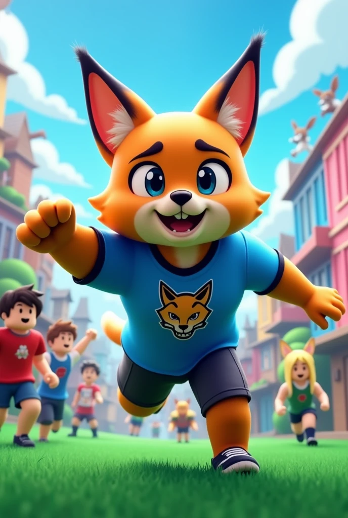 Roblox Caracal playing a roblox game