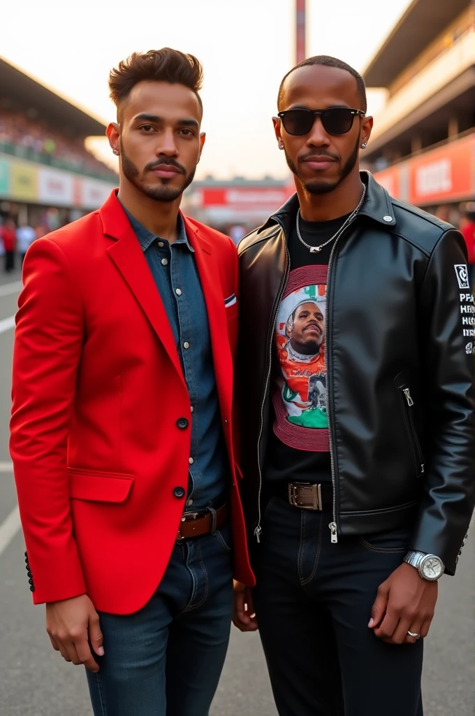 Image of Czech Perez and Lewis Hamilton couple 