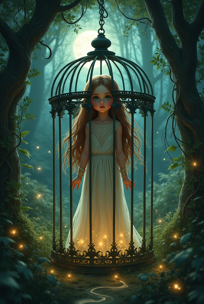 A girl in a cage