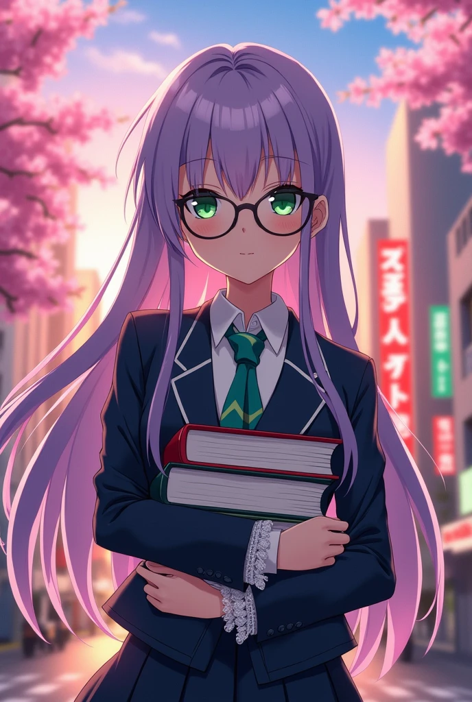 A smart and beautiful anime girl 

