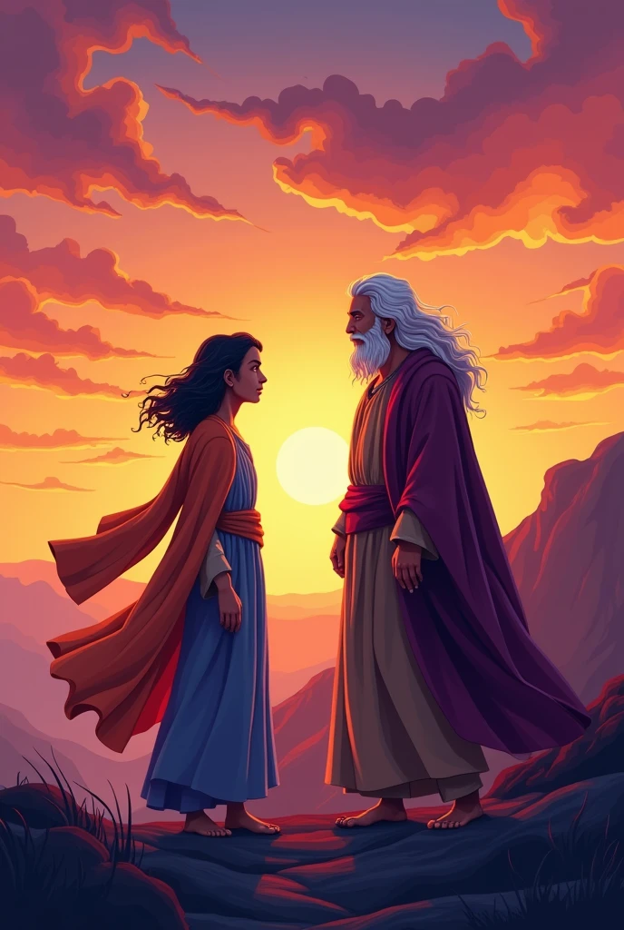 Prophet Elijah and Prophet Elisha vector