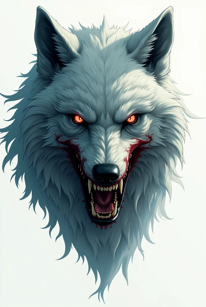 masterpieces, cinematic anime
head of a realistic zombie werewolf on white background