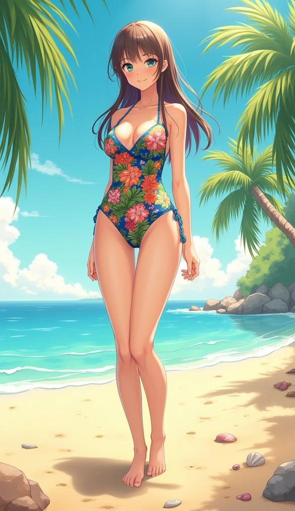 Kanao Tsuyuri in a swimsuit