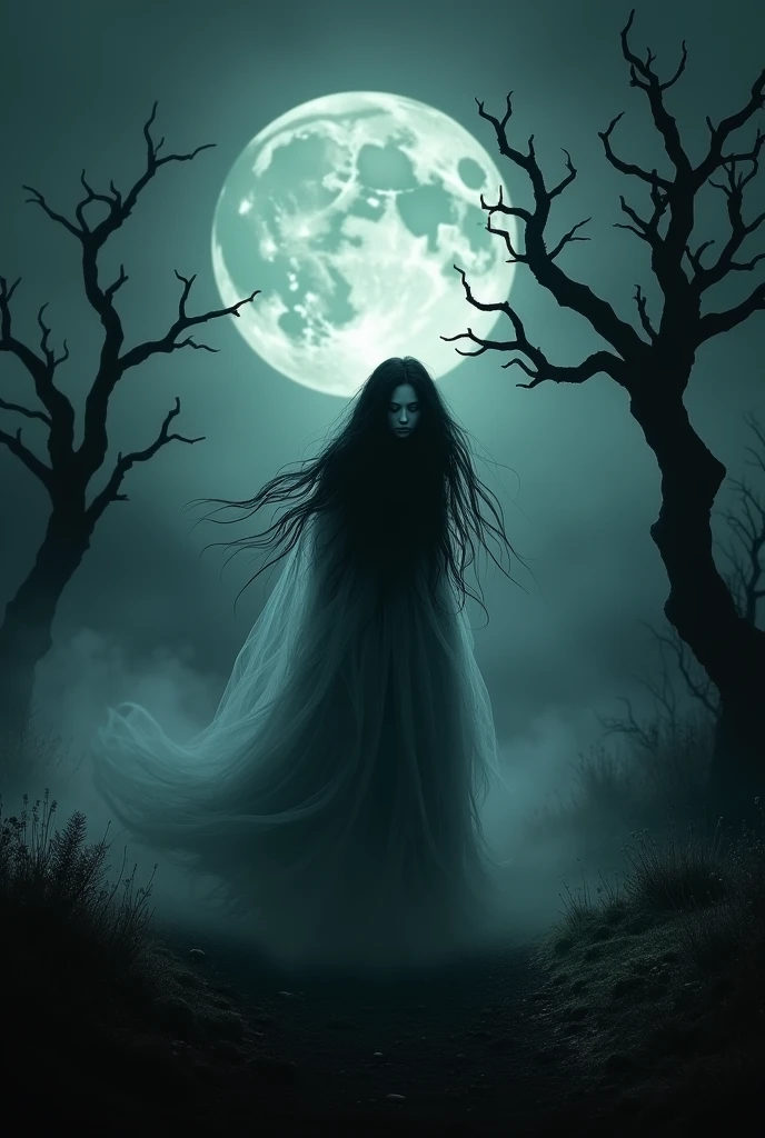 Ghost alone dark face hair