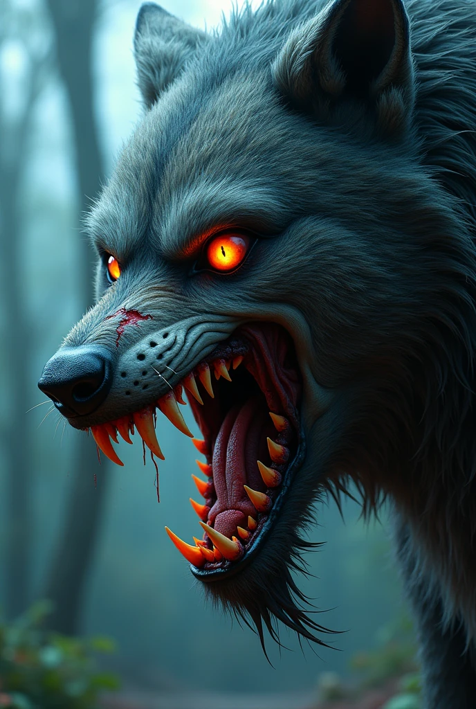 
masterpieces, cinematic anime 
head of a realistic zombie werewolf, on transparent background