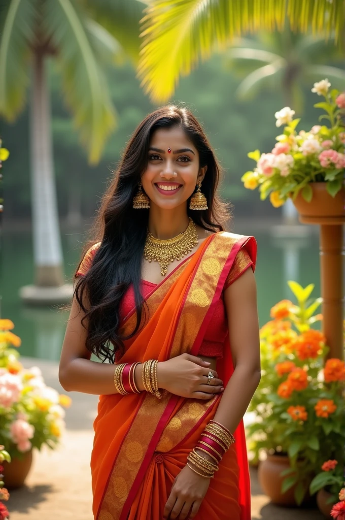 Beautiful girl in jewellery ad with ornaments in Kerala
