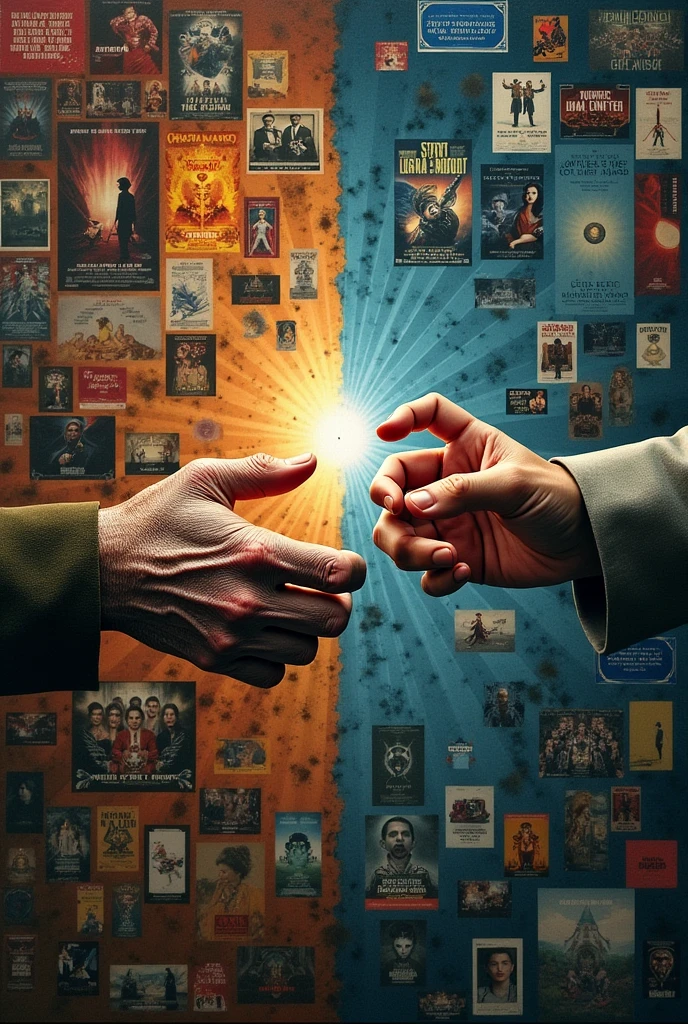 Hands close-up、Movie Posters、past、Now、future