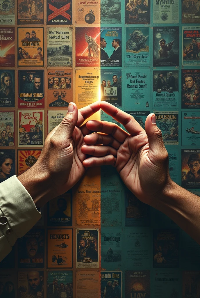 Hands close-up、Movie Posters、past、Now、future
