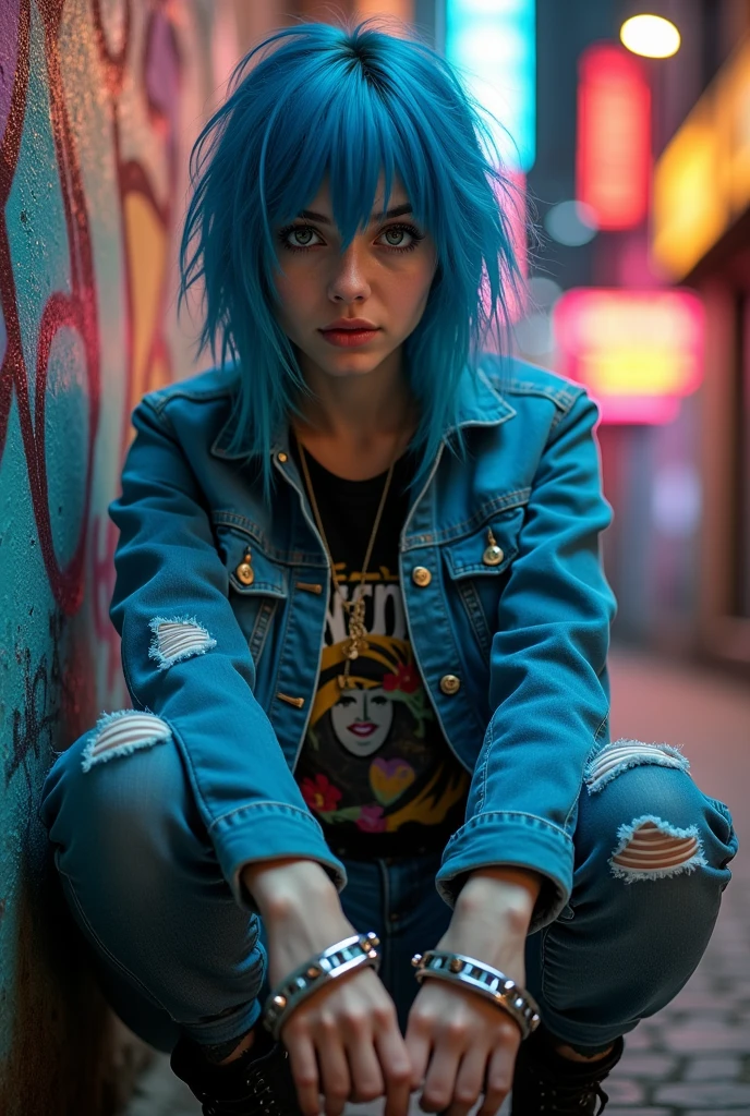 Handcuffed girl.